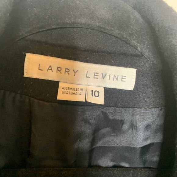 Larry Levine Black Vintage Double Breasted Wool Peacoat Coat Sz 10 - Picture 7 of 9